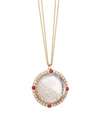 RENEE LEWIS 18K Gold, Diamond & Ruby Shake Pendant Necklace