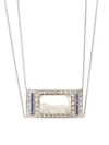 RENEE LEWIS 18K White Gold, Diamond & Sapphire Rectangle Shake Necklace