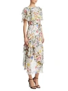 BORGO DE NOR VALERIA SILK HIGH-LOW FLORAL GOWN,0400099808342