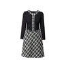 Rumour London Beatrice Jersey Dress With Checked Tweed Skirt In Jersey