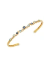 GURHAN Pointelle Collection Multi-Stone 22K Yellow Gold Cuff Bangle