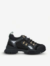 GUCCI Flashtrek leather, suede and canvas trainers,690-10004-2469100109