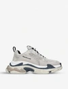 BALENCIAGA MENS TRIPLE S LEATHER AND MESH TRAINERS,16174646