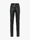 BLINDNESS BLINDNESS FAUX LEATHER SLIM-FIT TROUSERS,PN02BLACK13348097