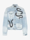 AMIRI AMIRI SNAKE EMBELLISHED DENIM JACKET,MOTRKOGSINLLightIndigo13343348