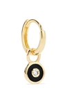 ALISON LOU Huggy 14-karat gold, diamond and enamel hoop earring