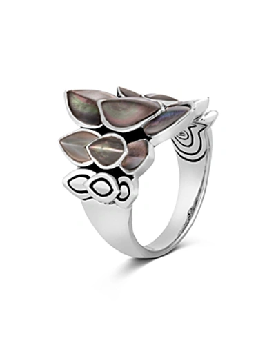 John Hardy Legends Naga 21mm Saddle Ring W/ Mother-of-pearl In Gray/silver