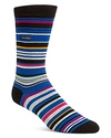 Calvin Klein Barcode Multistripe Socks In Black/blue Multi