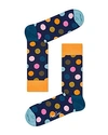 Happy Socks Big Dot Socks In Navy/orange/teal
