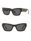 VERSACE ROCK ICONS 52MM RECTANGLE SUNGLASSES,0400010179269