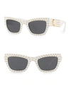 VERSACE ROCK ICONS 52MM RECTANGLE SUNGLASSES,400010179269