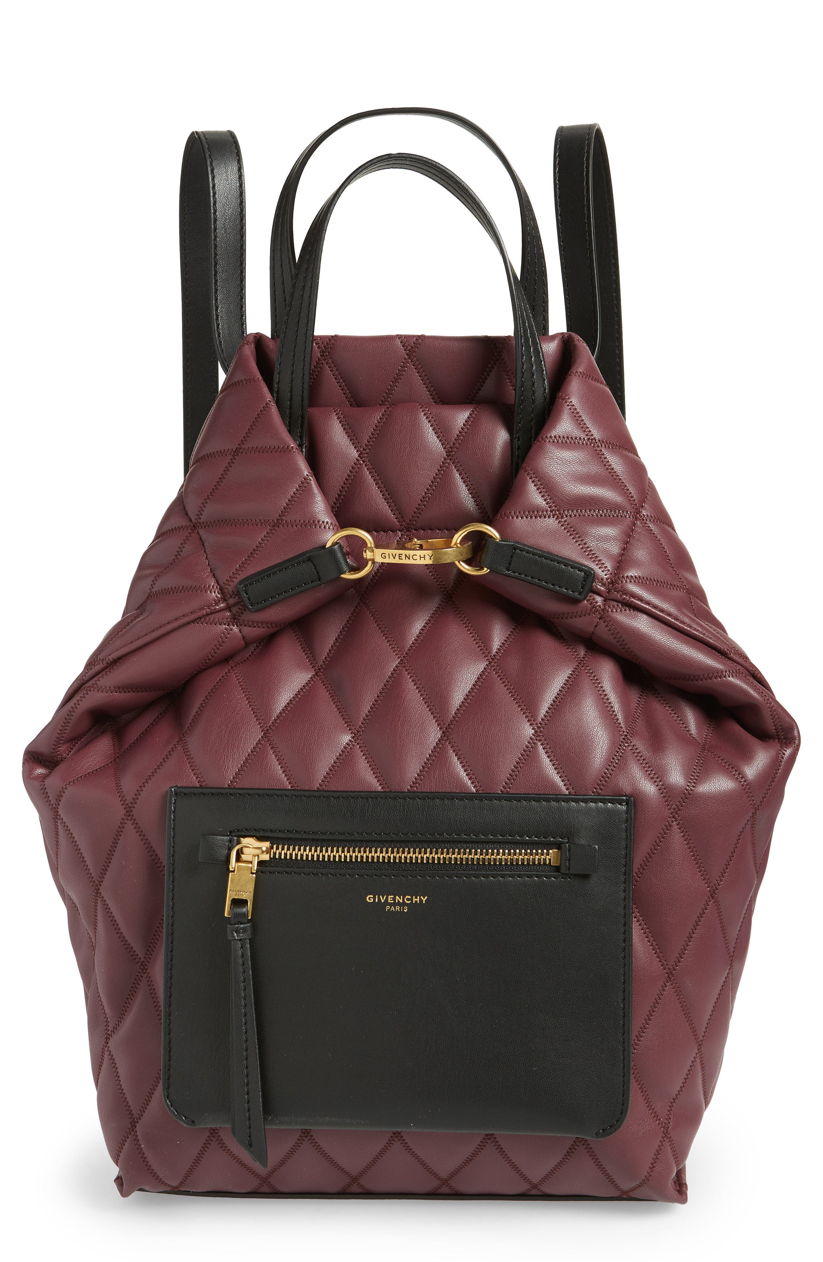 quilted faux leather backpack