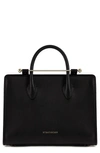 Strathberry Midi Leather Tote - Black In Black