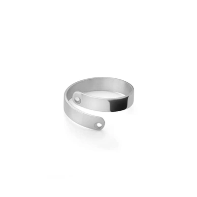 Ekria Duo Spiral Ring Shiny White Gold