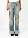 GUCCI GUCCI FLORAL EMBROIDERED JEANS