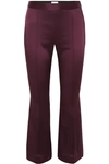 ROSETTA GETTY CROPPED SATIN FLARED PANTS