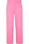 ADAPTATION CROPPED EMBROIDERED HIGH-RISE STRAIGHT-LEG JEANS