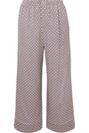 FENDI CROPPED PRINTED SILK-CHARMEUSE PANTS