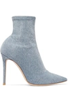 GIANVITO ROSSI ELITE 105 STRETCH-DENIM SOCK BOOTS