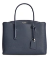 Kate Spade Margaux Large Leather Satchel Bag In Blazer Blue