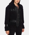 1.STATE 1. STATE FAUX-SHEARLING BOMBER JACKET
