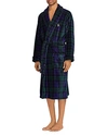 Polo Ralph Lauren Plush Shawl Collar Robe In Blackwatch Plaid