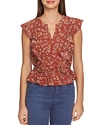 1.STATE HERITAGE RUFFLED FLORAL BLOUSE,8168058