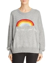 SPIRITUAL GANGSTER RAINBOW EMBROIDERED SWEATER,HO80417016