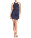 AQUA RUCHED FAUX SUEDE DRESS - 100% EXCLUSIVE,D20974