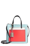 Marc Jacobs The Grind Color Block Leather Tote In Baby Blue Multi