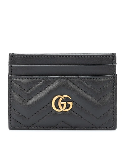 Gucci Gg Marmont Leather Card Holder In Black