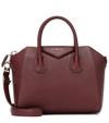 Givenchy Small Antigona Bag In Merlot Textured-leather In Red