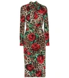 DOLCE & GABBANA PRINTED STRETCH SILK MIDI DRESS,P00353569