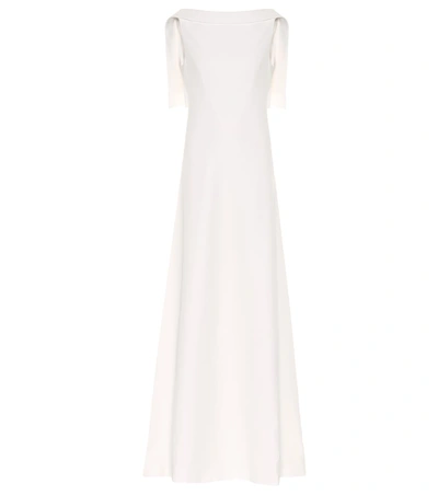 Givenchy Silk Caplet High-neck Gown In White