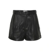 FRAME HIGH-RISE PLEATED LEATHER SHORTS,P00363685
