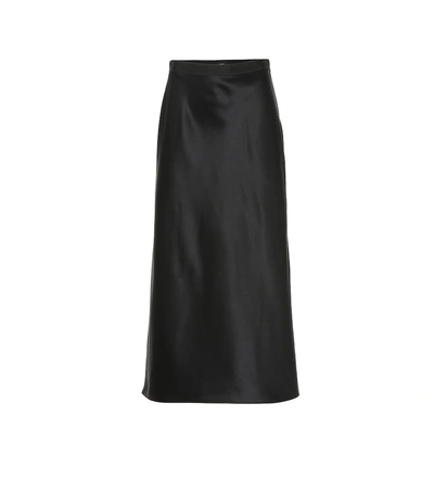 Joseph Frances Silk-satin Midi Skirt In Black