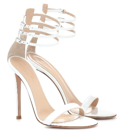 Gianvito Rossi Lacey 110 Patent Leather Sandals In White