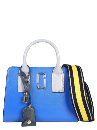 Marc Jacobs Leather Little Big Shot Tote Bag In Blue