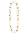 ROSANTICA GOLD-TONE SCOPERTA YELLOW QUARTZ NECKLACE