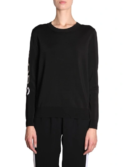 Michael Michael Kors Sweater With Inlay Logo In Black