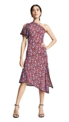 Derek Lam 10 Crosby Asymmetrical One Shoulder Dress In Periwinkle