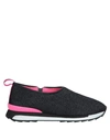 Hogan Rebel Glittered Wool Blend Slip-on Sneakers In Black