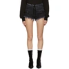 BEN TAVERNITI UNRAVEL PROJECT UNRAVEL BLACK DENIM LACE-UP SHORTS