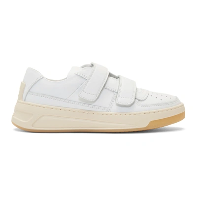 Acne Studios White Steffey Sneakers In Velcro-strap Sneakers