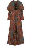 ETRO LAYERED PLEATED PRINTED GEORGETTE MAXI DRESS,3074457345619898659