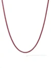 David Yurman The Chain Collection Box Chain Necklace In Burgundy