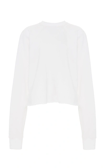 Marissa Webb So Uptight Zipper Cotton Sweatshirt In White