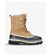 Sorel Caribou Fleece-trimmed Nubuck And Rubber Snow Boots In Black