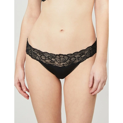 Calvin Klein Seductive Comfort Stretch-lace And Jersey Briefs In 001 Black