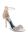 BADGLEY MISCHKA Women's Fabiana Embellished High-Heel Sandals,MP4634